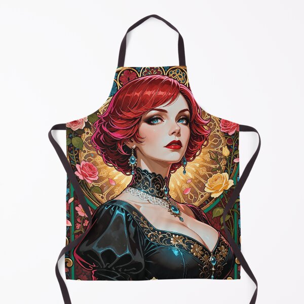 Item preview, Art Nouveau Beauty Redhead Flowers Ornate Vintage Artwork designed and sold by BorgSpareParts.