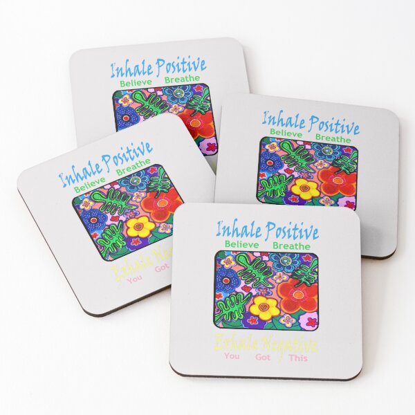 Item preview, Inhale Positive Exhale Negative Hand Painted Flowers designed and sold by kel72.