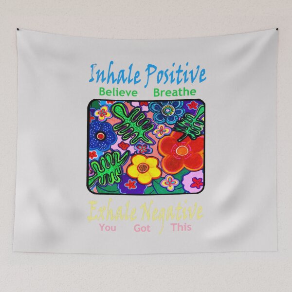 Item preview, Inhale Positive Exhale Negative Hand Painted Flowers designed and sold by kel72.