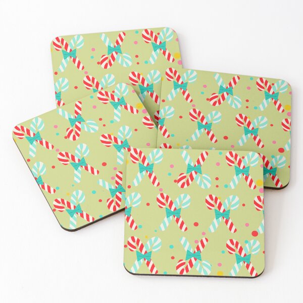 Item preview, Pistachio Green Retro Christmas Candy Canes designed and sold by Little Wimbly.