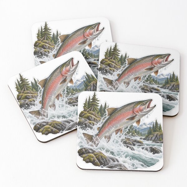Item preview, Salmon jumping  designed and sold by FriendlyManitoba.