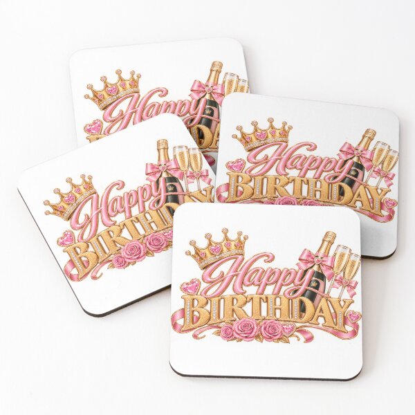 Item preview, Happy Birthday Woman – Pink and Gold Birthday with Crown designed and sold by POP FACTORY.