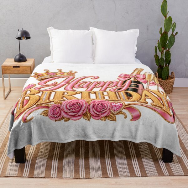 Item preview, Happy Birthday Woman – Pink and Gold Birthday with Crown designed and sold by POP FACTORY.