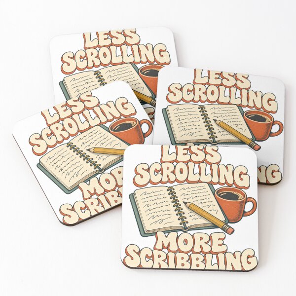 Item preview, Less Scrolling More Scribbling T-Shirt – Funny Writer & Author Graphic Tee designed and sold by RG3D Project .