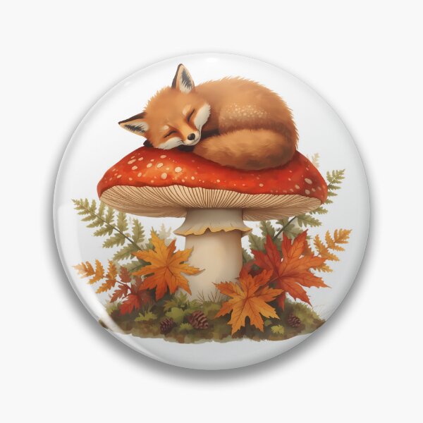 Item preview, Sleeping Red Fox on Amanita Mushroom | Dark Cottagecore Autumn Sticker designed and sold by Youram.
