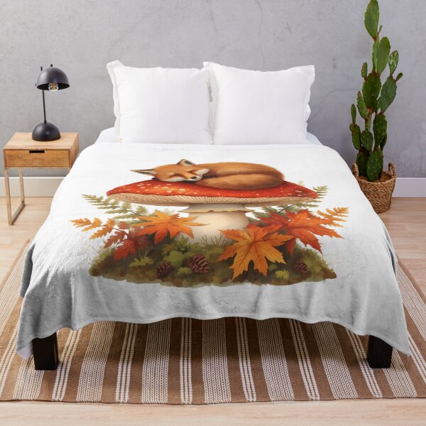 Item preview, Sleeping Red Fox on Amanita Mushroom | Dark Cottagecore Autumn Sticker designed and sold by Youram.
