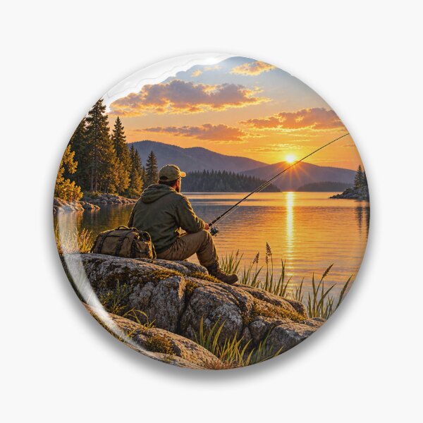 Item preview, Shore fishing at golden hour designed and sold by FriendlyManitoba.