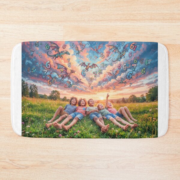 Item preview, Children Looking At Dragons And 6 7 Meme designed and sold by Home Decor Art.
