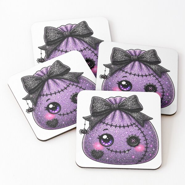Item preview, Purple Halloween Dumpling Squishy | Button Eye, Spiderweb Bow & Stitched Heart designed and sold by Uniquememorable.