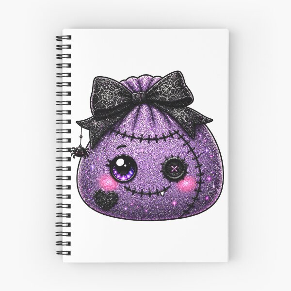 Item preview, Purple Halloween Dumpling Squishy | Button Eye, Spiderweb Bow & Stitched Heart designed and sold by Uniquememorable.