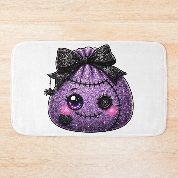 Item preview, Purple Halloween Dumpling Squishy | Button Eye, Spiderweb Bow & Stitched Heart designed and sold by Uniquememorable.