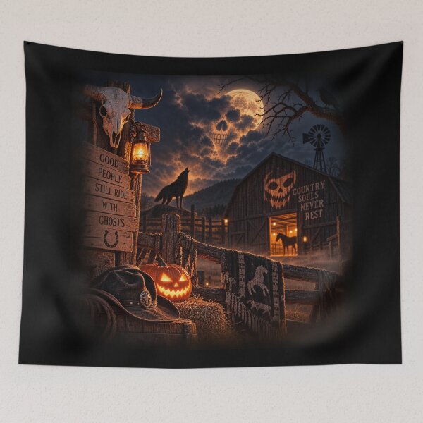 Item preview, Haunted Western Ranch – Country Halloween Ghosts designed and sold by QuarterHorseArt by Just my Studio.