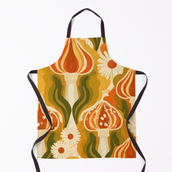 Item preview, Groovy ’Shrooms: Retro Mushroom & Daisy Pattern designed and sold by Hashola Designs.