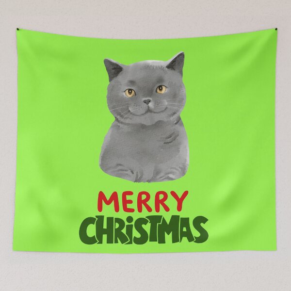 Item preview, Cute British Shorthair Merry Christmas Holiday Art designed and sold by stormk10.