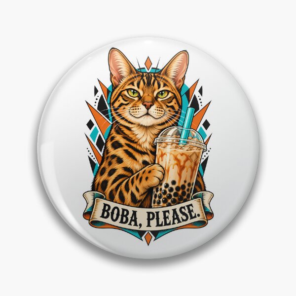 Item preview, Bengal Cat Boba Tea designed and sold by Old's Cool Cat Studio.