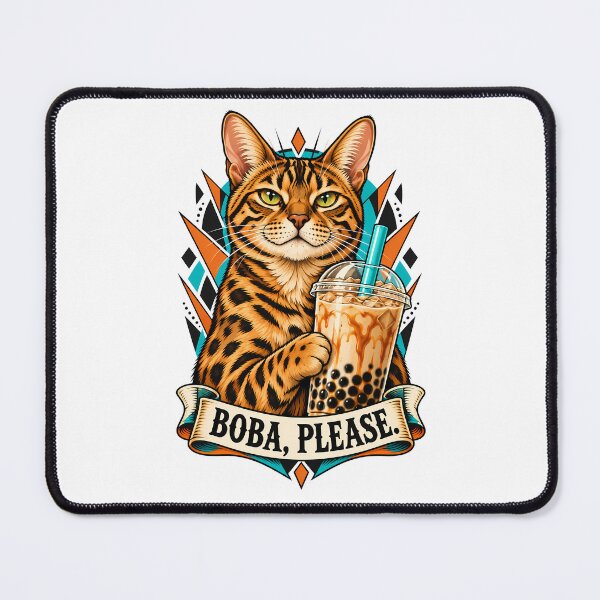 Item preview, Bengal Cat Boba Tea designed and sold by Old's Cool Cat Studio.