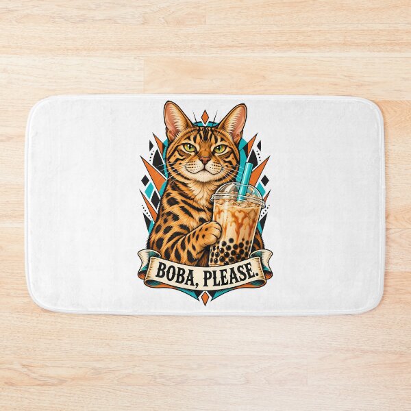Item preview, Bengal Cat Boba Tea designed and sold by Old's Cool Cat Studio.