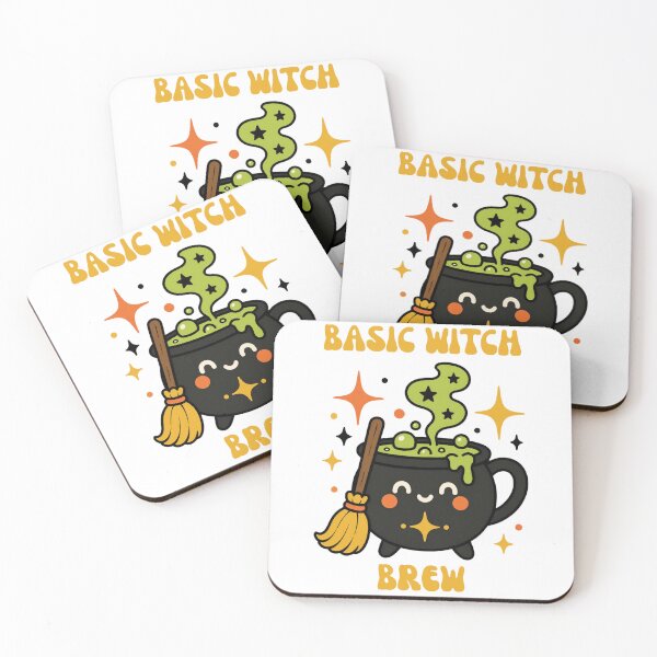 Item preview, Basic Witch Brew Cute Halloween Coffee Cauldron Sticker Art designed and sold by wildsilencee.