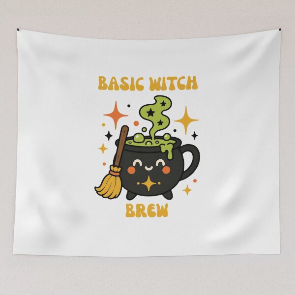 Item preview, Basic Witch Brew Cute Halloween Coffee Cauldron Sticker Art designed and sold by wildsilencee.