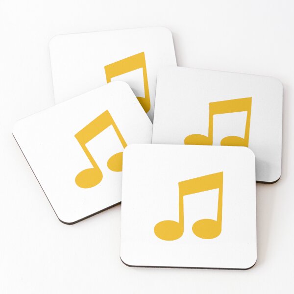 Item preview, Two eighth notes mustard gold - music teacher gift designed and sold by Inspirationmotivation.