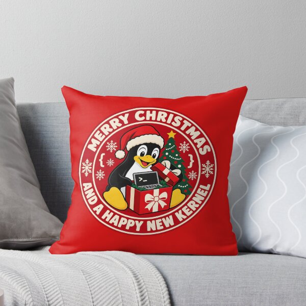 Item preview, Linux Tux penguin Christmas mascot designed and sold by Olena Du.
