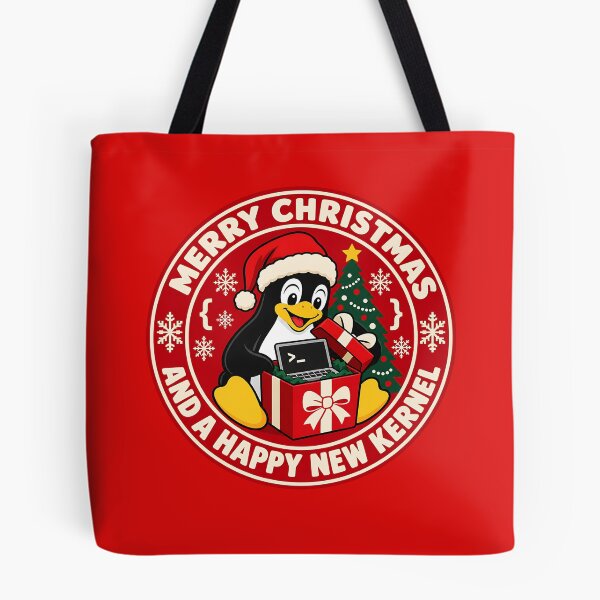 Item preview, Linux Tux penguin Christmas mascot designed and sold by Olena Du.