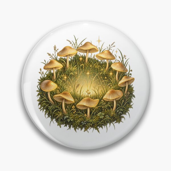 Item preview, Fairy Ring Mushroom | Goblincore Toadstool Circle Art | Fae Folklore Gift designed and sold by Brackenlume Studio.