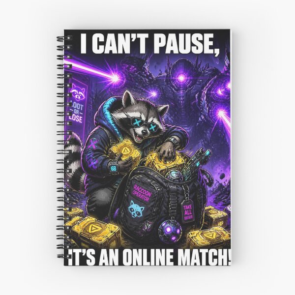 Item preview, Cyberpunk Loot Goblin Raccoon Funny Gaming Poster designed and sold by LazyDayzCo.
