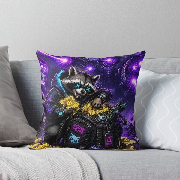 Item preview, Cyberpunk Loot Goblin Raccoon Funny Gaming Poster designed and sold by LazyDayzCo.