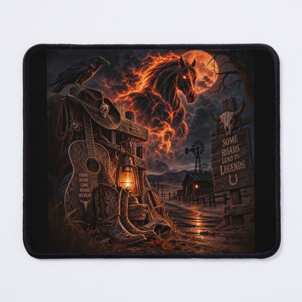 Item preview, Fiery Ghost Horse – Dark Western Halloween designed and sold by  QuarterHorseArt by Just my Studio.