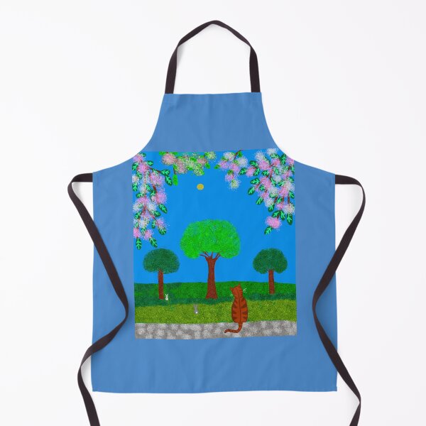 Item preview, Cat Watching rabbits in a Blooming Garden designed and sold by Elaine M Hayward .