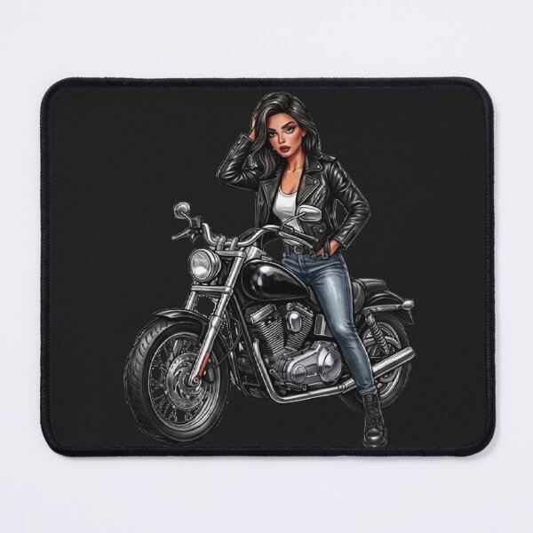 Item preview, Biker Girl Black Leather Jacket Motorcycle designed and sold by MaRCAStro.
