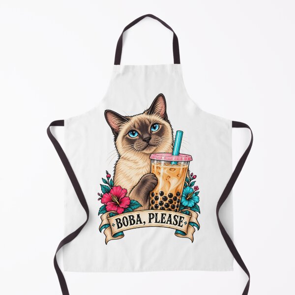 Item preview, Siamese Cat Boba Tea Hibiscus designed and sold by Old's Cool Cat Studio.