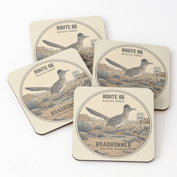 Item preview, Greater Roadrunner Route 66 Wildlife Badge Texas Art designed and sold by CalmCapy Co.