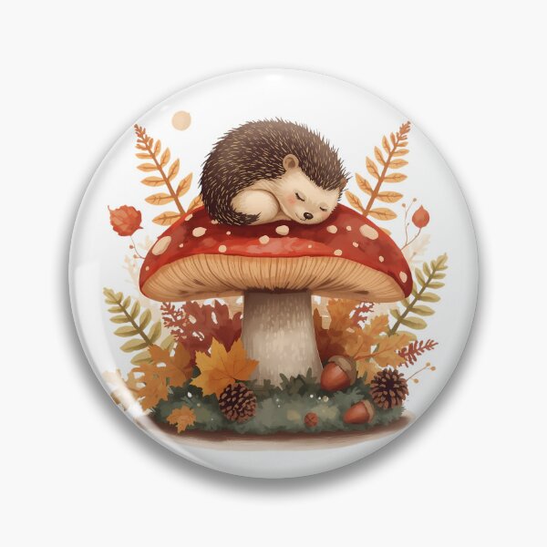 Item preview, Sleeping Hedgehog on Amanita Mushroom | Dark Cottagecore Autumn Sticker designed and sold by Youram.