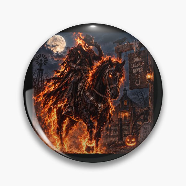 Item preview, Fiery Ghost Rider – Dark Western Halloween Horse designed and sold by  QuarterHorseArt by Just my Studio.