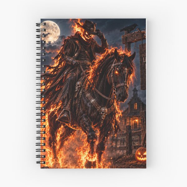 Item preview, Fiery Ghost Rider – Dark Western Halloween Horse designed and sold by  QuarterHorseArt by Just my Studio.