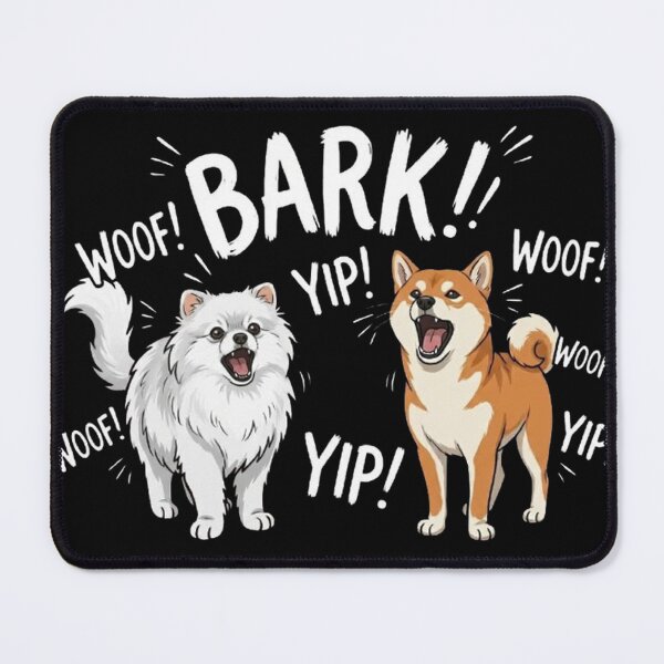 Item preview, Funny Barking Dogs - Loud Shiba Inu & White Pomeranian designed and sold by PetalsPaws.