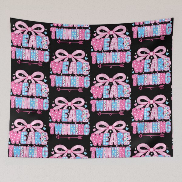Item preview, We Are Twins Bow Heart Twin Day Celebration designed and sold by cerima.