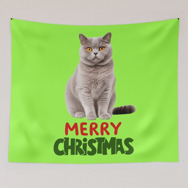 Item preview, Cute British Shorthair Merry Christmas Holiday Art designed and sold by stormk10.