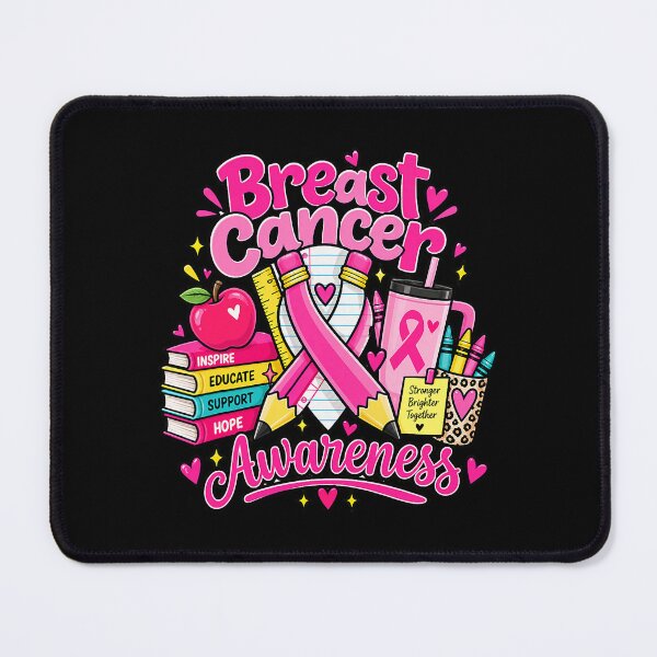 Item preview, Breast Cancer Awareness Pink Ribbon Teacher Support Message designed and sold by cerima.