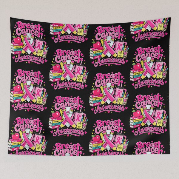 Item preview, Breast Cancer Awareness Pink Ribbon Teacher Support Message designed and sold by cerima.