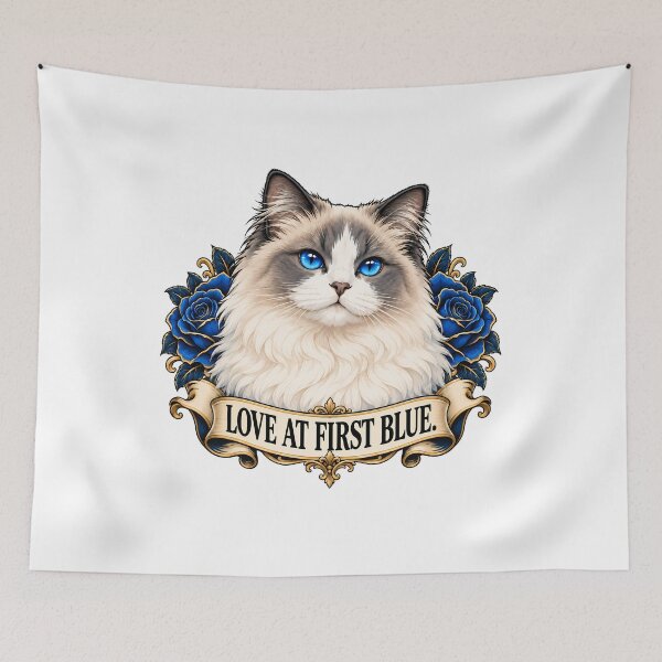 Item preview, Ragdoll Cat Blue Eyes Roses designed and sold by Old's Cool Cat Studio.