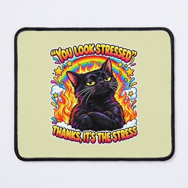 Item preview, Funny Black Kitty | Stressed Cat Humor | Sarcastic Cat designed and sold by Aesthetic-Avenue.