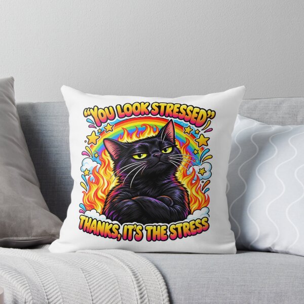 Item preview, Funny Black Kitty | Stressed Cat Humor | Sarcastic Cat designed and sold by Aesthetic-Avenue.