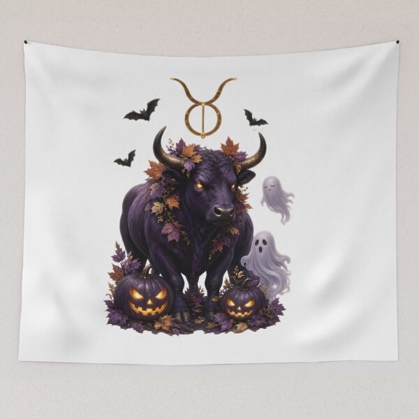 Item preview, Taurus Halloween Mystic Bull Ghosts designed and sold by Zodiac Celestial Art.