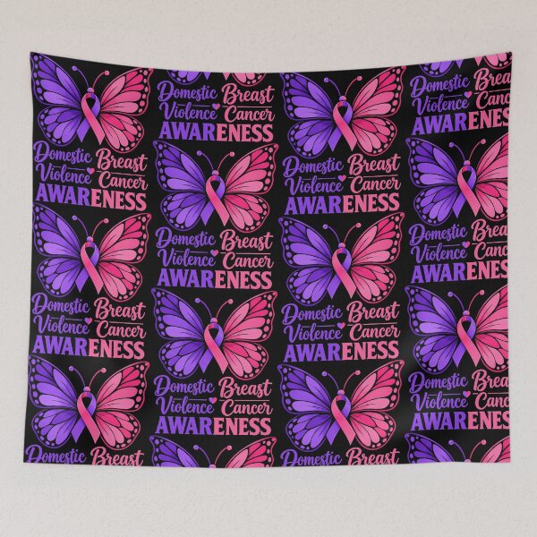 Item preview, Domestic Violence Breast Cancer Awareness Butterfly Ribbon designed and sold by OddPopARt.