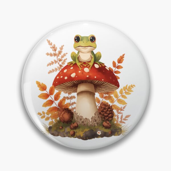 Item preview, Cute Frog on Amanita Mushroom | Dark Cottagecore Vintage Sticker designed and sold by Youram.