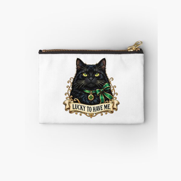 Item preview, Black Cat Four Leaf Clover designed and sold by Old's Cool Cat Studio.