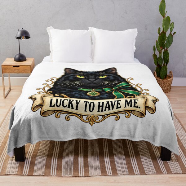 Item preview, Black Cat Four Leaf Clover designed and sold by Old's Cool Cat Studio.